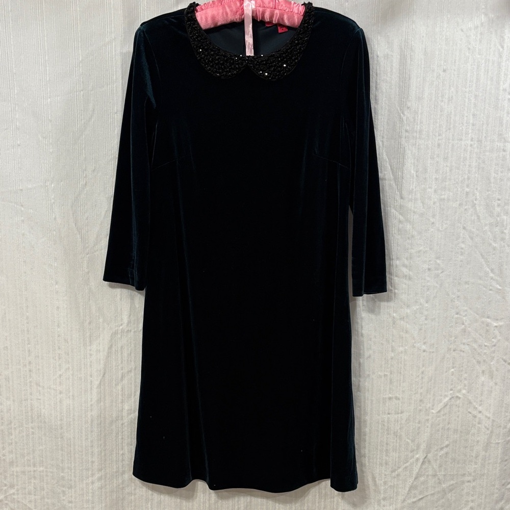 Betsey Johnson Velvet Dress with Sequin Collar